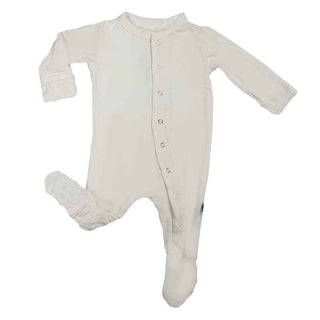 Solid Bamboo Footie with Snaps - Natural Baby & Toddler Sleepwear