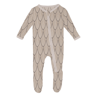 Kickee Pants 2-Way Zipper Footie - Owl Feathers | Baby Riddle