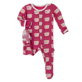 Bamboo Footie with Snaps - Cherry Pie Takeout Baby & Toddler Sleepwear