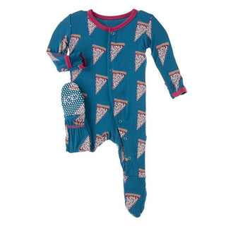 Bamboo Footie with Snaps - Seaport Pizza Slices Baby & Toddler Sleepwear