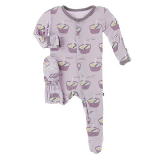 Bamboo Footie with Snaps - Thistle Ramen Baby & Toddler Sleepwear