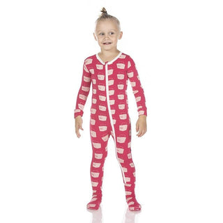 Bamboo Footie with Zipper - Cherry Pie Takeout Baby & Toddler Sleepwear