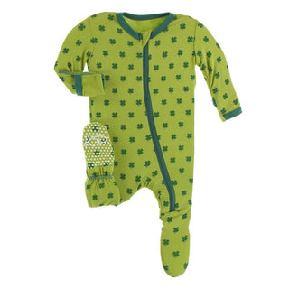 Celebrations Bamboo Footie with Zipper - Meadow Clover Baby & Toddler Sleepwear