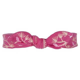 Girl's Bamboo Bow Headband, Winter Rose Pine Birds, One Size KicKee Pants