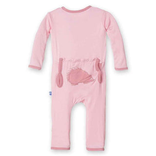 Girl's Bamboo Fitted Applique Coverall - Lotus Porcupine KicKee Pants