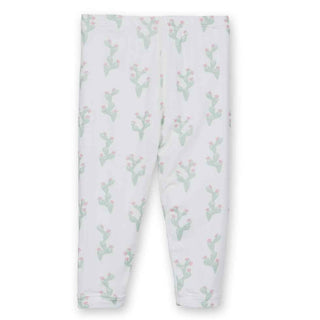 KicKee Pants Girls Legging with Bows, Natural Cactus