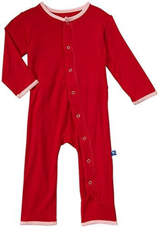 Girl's Print Bamboo Applique Coverall with Snaps - Balloon Popsicle KicKee Pants