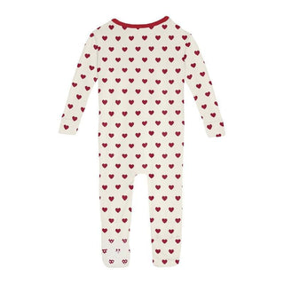 Girl's Print Bamboo Convertible Sleeper with Zipper - Natural Hearts Baby & Toddler Sleepwear