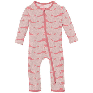 Girl's Print Bamboo Coverall with 2-Way Zipper - Baby Rose Mermaid Baby & Toddler Sleepwear