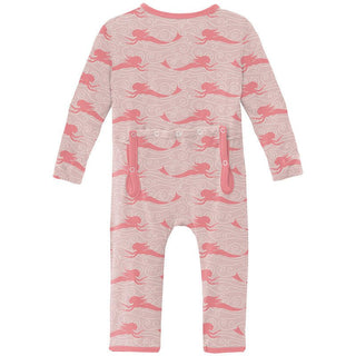 Girl's Print Bamboo Coverall with 2-Way Zipper - Baby Rose Mermaid Baby & Toddler Sleepwear