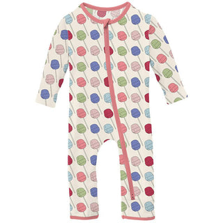 Girl's Print Bamboo Coverall with 2-Way Zipper - Lula's Lollipops Baby & Toddler Sleepwear