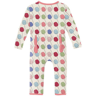 Girl's Print Bamboo Coverall with 2-Way Zipper - Lula's Lollipops Baby & Toddler Sleepwear