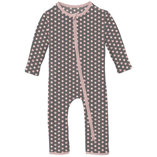 Girl's Print Bamboo Coverall with 2-Way Zipper - Pewter Sparkle Baby & Toddler Sleepwear