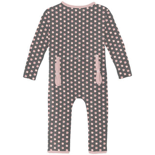 Girl's Print Bamboo Coverall with 2-Way Zipper - Pewter Sparkle Baby & Toddler Sleepwear