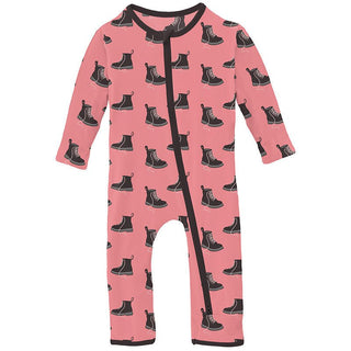 Girl's Print Bamboo Coverall with 2-Way Zipper - Strawberry Boots Baby & Toddler Sleepwear