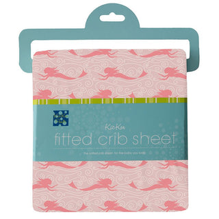 KicKee Pants Girl's Print Bamboo Fitted Crib Sheet - Baby Rose Mermaid