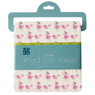 KicKee Pants Girl's Print Bamboo Fitted Crib Sheet - Natural Little Bo Peep 