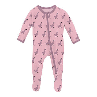 Girl's Print Bamboo Footie with 2-Way Zipper - Cake Pop Ugly Duckling Baby & Toddler Sleepwear