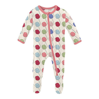 Girl's Print Bamboo Footie with 2-Way Zipper - Lula's Lollipops Baby & Toddler Sleepwear