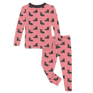 KicKee Pants Girl's Print Bamboo Long Sleeve Pajama Set - Strawberry Boots | Stylish Sleepies offer designs that make bedtime beautiful.