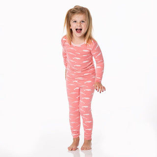 Girl's Print Bamboo Long Sleeve Pajama Set - Strawberry Narwhal Baby & Toddler Sleepwear