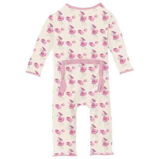 Girl's Print Bamboo Muffin Ruffle Coverall with 2-Way Zipper - Natural Little Bo Peep Baby & Toddler Sleepwear