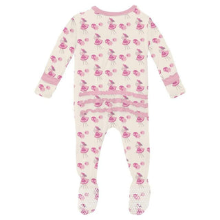 Girl's Print Bamboo Muffin Ruffle Footie with 2-Way Zipper - Natural Little Bo Peep Baby & Toddler Sleepwear