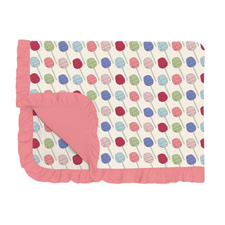 Girl's Print Bamboo Ruffle Toddler Blanket - Lula's Lollipops Swaddling & Receiving Blankets