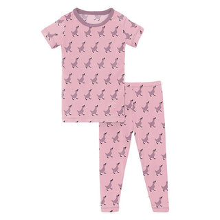 Girl's Print Bamboo Short Sleeve Pajama Set - Cake Pop Ugly Duckling Baby & Toddler Sleepwear