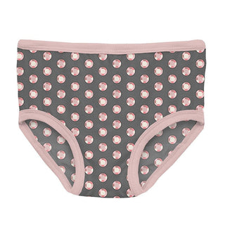 KicKee Pants Girl's Print Bamboo Underwear (Set of 3) - Cherry Pie Furry Friends, Baby Rose & Pewter Sparkle