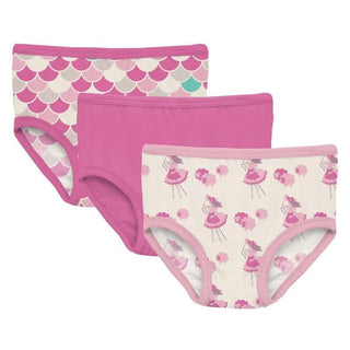 Girl's Print Bamboo Underwear (Set of 3) - Tulip Scales, Tulip & Natural Little Bo Peep Toddler Underwear