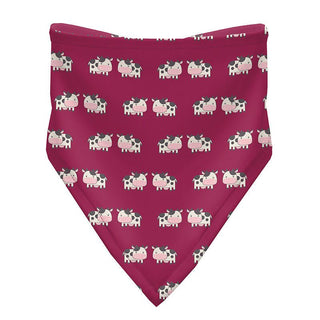 Girl's Print Bamboo Bandana Bib (Set of 3) - Lotus Pies, Natural Buds & Berry Cow - One Size (15ANV) KicKee Pants