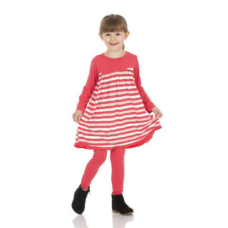 Girl's Print Bamboo Classic Long Sleeve Swing Dress - Hopscotch Stripe Baby & Toddler Dresses