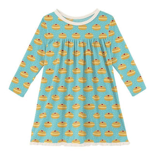 Girl's Print Bamboo Classic Long Sleeve Swing Dress - Iceberg Jelly Donuts (WCA22) Baby & Toddler Dresses