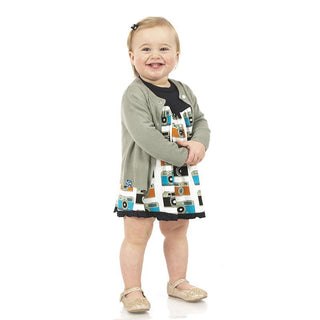 KicKee Pants Girls Print Classic Long Sleeve Swing Dress - Moms Camera