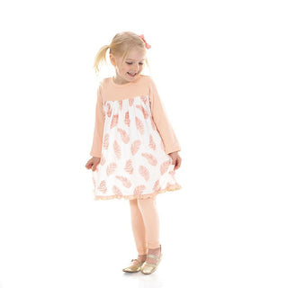 Girl's Print Bamboo Classic Long Sleeve Swing Dress - Natural Feathers Baby & Toddler Dresses