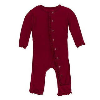 Girl's Print Bamboo Classic Ruffle Coverall with Snaps - Candy Apple Baby & Toddler Sleepwear