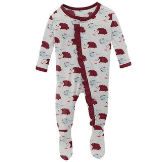 Girl's Print Bamboo Classic Ruffle Footie with Snaps - Natural Art Class Baby & Toddler Sleepwear