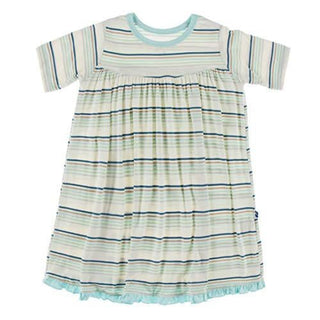 Girl's Print Bamboo Classic Short Sleeve Swing Dress - Culinary Arts Stripe Baby & Toddler Dresses