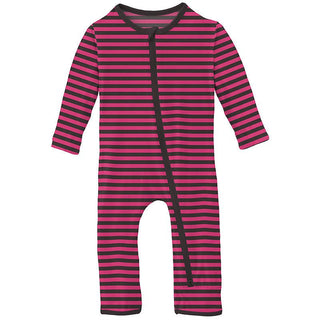 Girl's Print Bamboo Coverall with 2-Way Zipper - Awesome Stripe Baby & Toddler Sleepwear