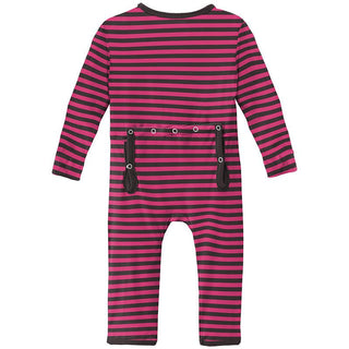 Girl's Print Bamboo Coverall with 2-Way Zipper - Awesome Stripe KicKee Pants