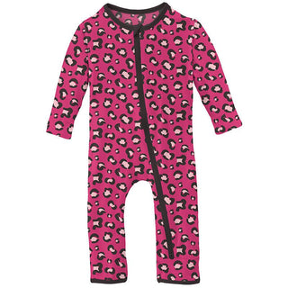 Girl's Print Bamboo Coverall with 2-Way Zipper - Calypso Cheetah Baby & Toddler Sleepwear