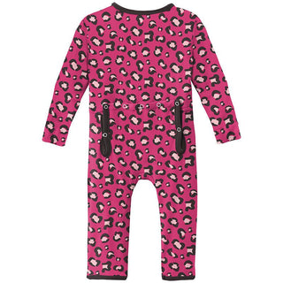 Girl's Print Bamboo Coverall with 2-Way Zipper - Calypso Cheetah KicKee Pants