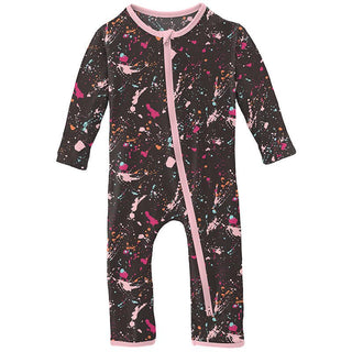 Girl's Print Bamboo Coverall with 2-Way Zipper - Calypso Splatter Paint Baby & Toddler Sleepwear