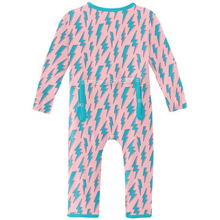 Girl's Print Bamboo Coverall with 2-Way Zipper - Lotus Lightning Baby & Toddler Sleepwear