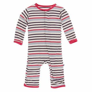 Girl's Print Bamboo Coverall with Snaps - Chemistry Stripe KicKee Pants