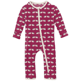 Girl's Print Bamboo Coverall with Zipper - Berry Cow (15ANV) Baby & Toddler Sleepwear