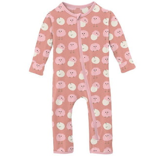 KicKee Pants Girls Print Coverall with Zipper - Blush Peep Peeps