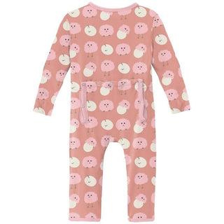 Girl's Print Bamboo Coverall with Zipper - Blush Peep Peeps Baby & Toddler Sleepwear