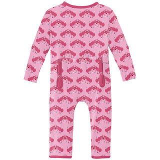 Girl's Print Bamboo Coverall with Zipper - Cotton Candy Jitterbug KicKee Pants